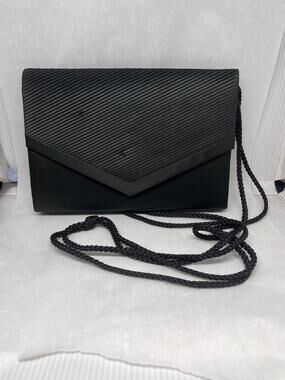 Black Nylon Evening Bag by Bueno Made in Hong Kong Shoulder Strap